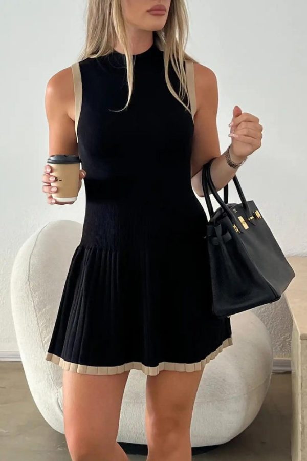 Pleated Mini Dress