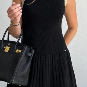 Pleated Mini Dress