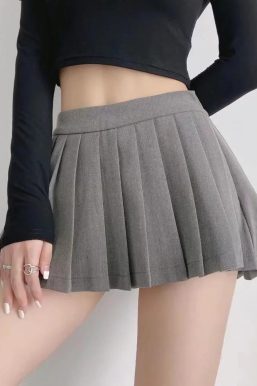 Pleated Mini School Skort