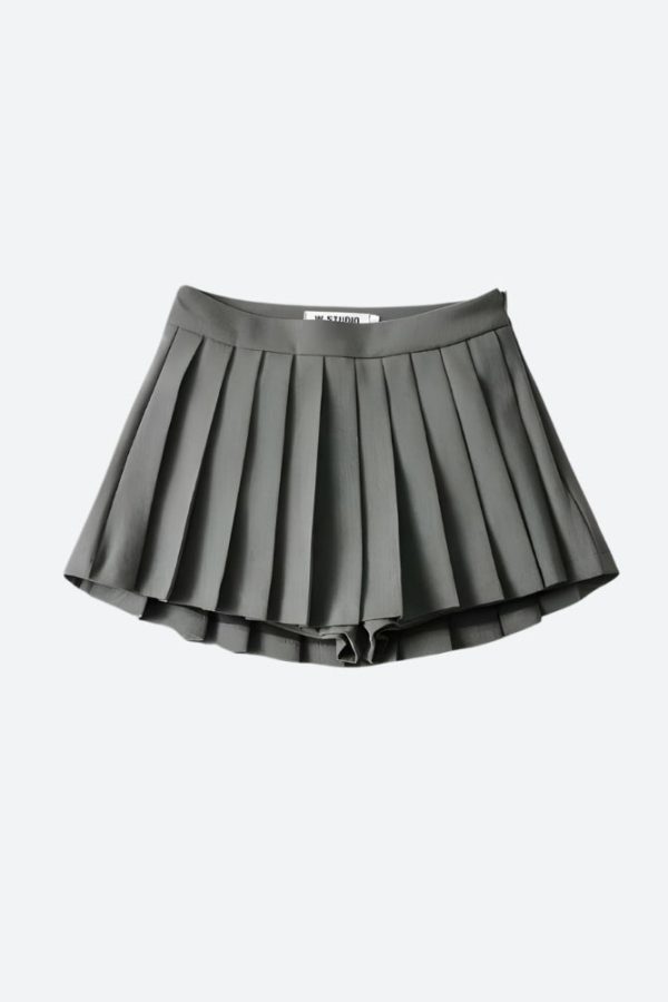 Pleated Mini School Skort