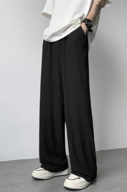 Pleated Straight Leg Pants