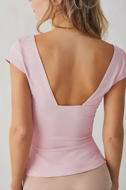 Plunge Neck Bodycon Top