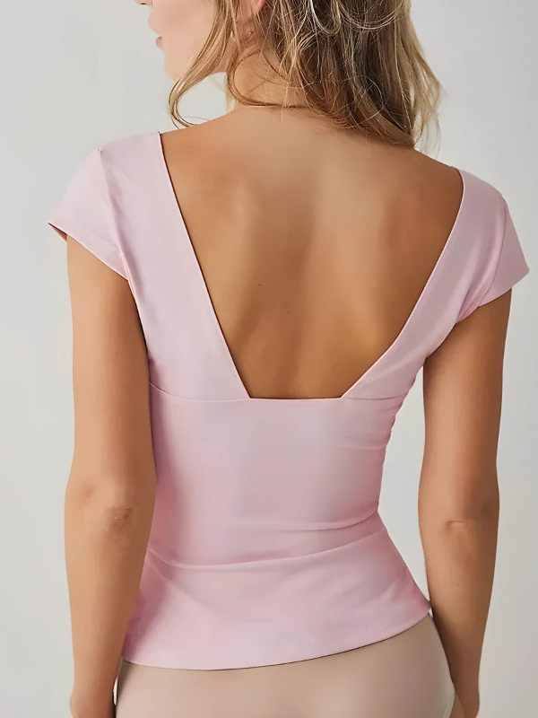 Plunge Neck Bodycon Top