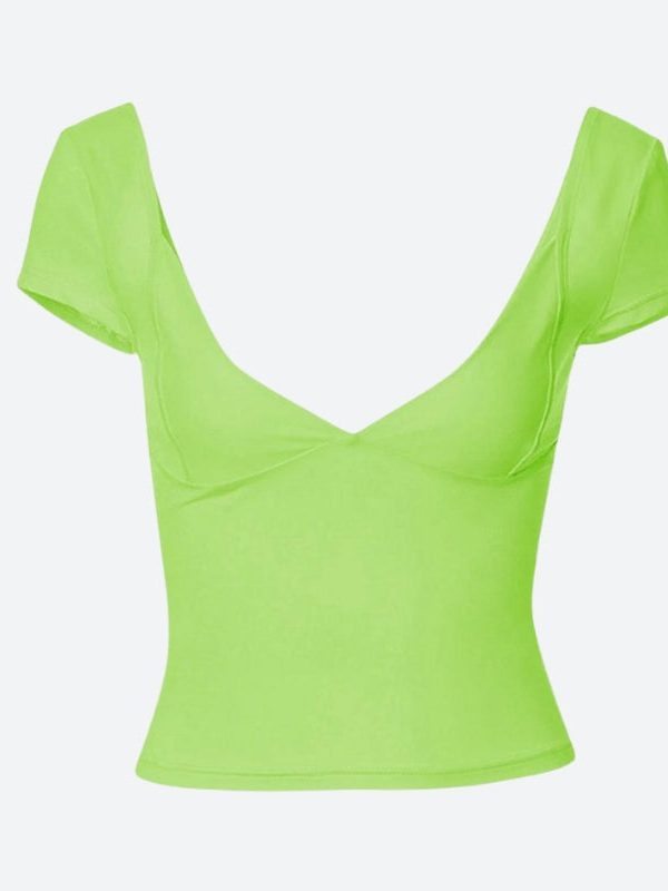 Plunge Neck Bodycon Top