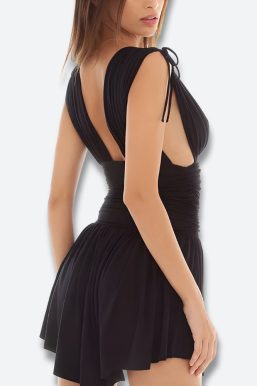 Plunge Neck Mini Dress