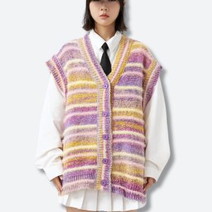 Plush Knitted Cardigan Vest