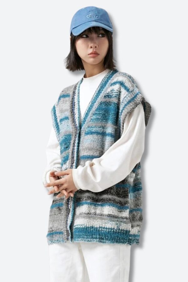 Plush Knitted Cardigan Vest