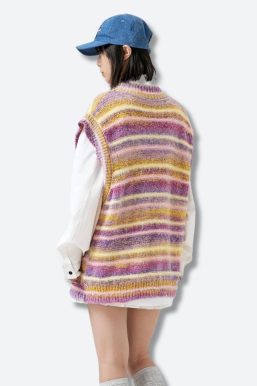 Plush Knitted Cardigan Vest