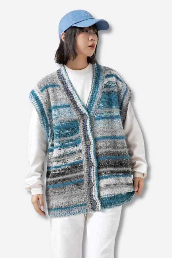 Plush Knitted Cardigan Vest