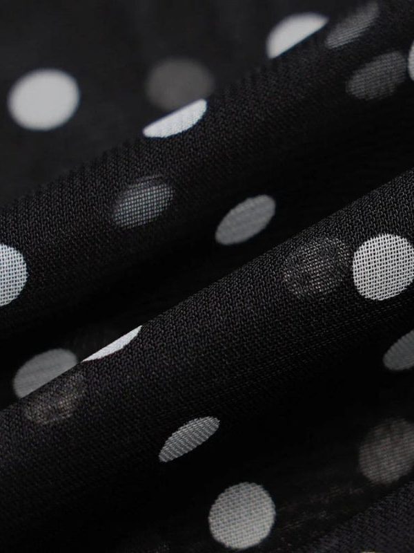 Polka Dot Backless Sheer Maxi Dress