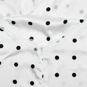 Polka Dot Lace Trim Mini Dress