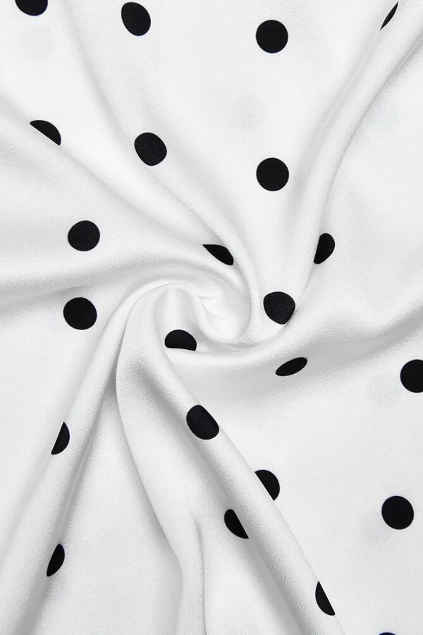 Polka Dot Lace Trim Mini Dress