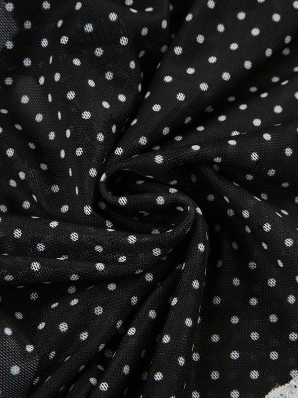 Polka Dot Mesh Top