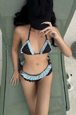Polka Dot Ruffled Bikini Set