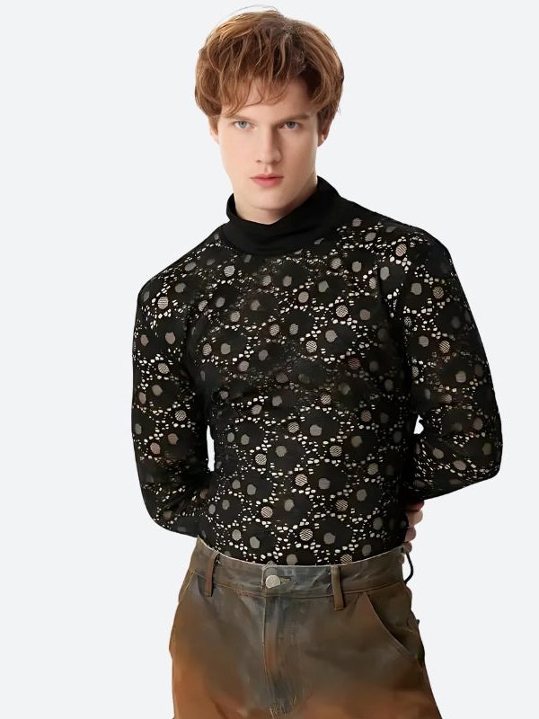 Polka Dots Lace Sheer Top