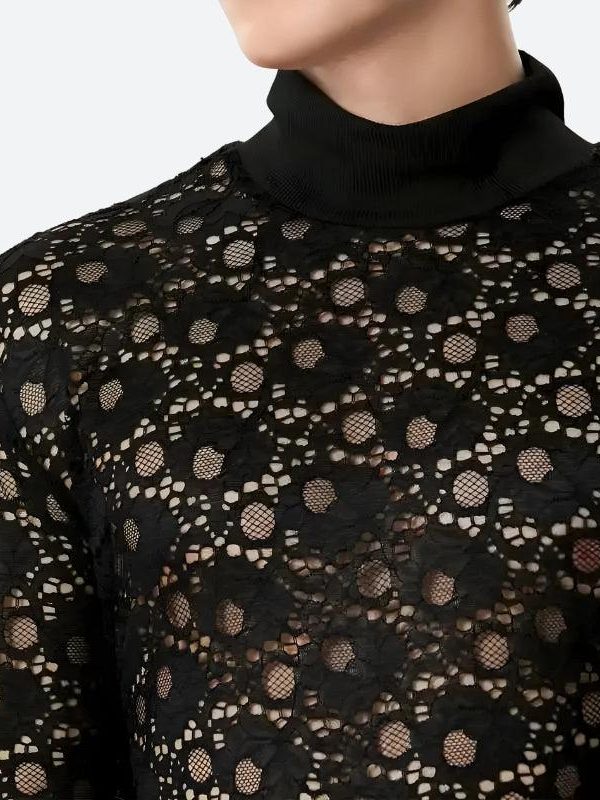 Polka Dots Lace Sheer Top