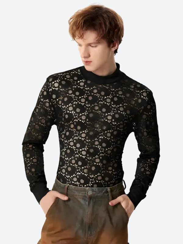 Polka Dots Lace Sheer Top