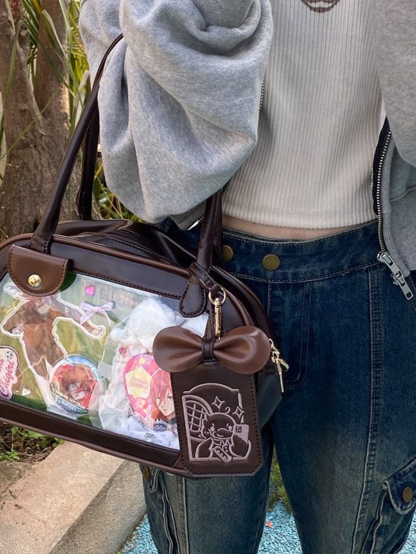 Pu Handbag Crossbody Daily Ita Bag Pin Bag 20cm Doll Bag