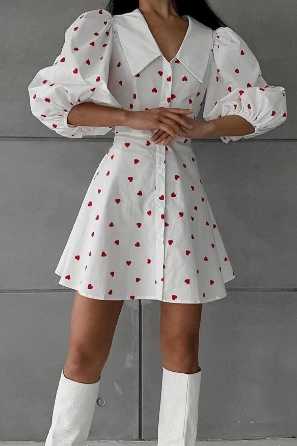 Puff Sleeve Mini Dress