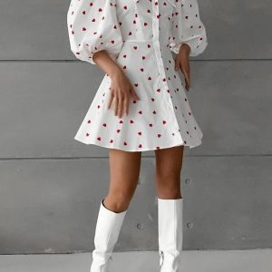 Puff Sleeve Mini Dress
