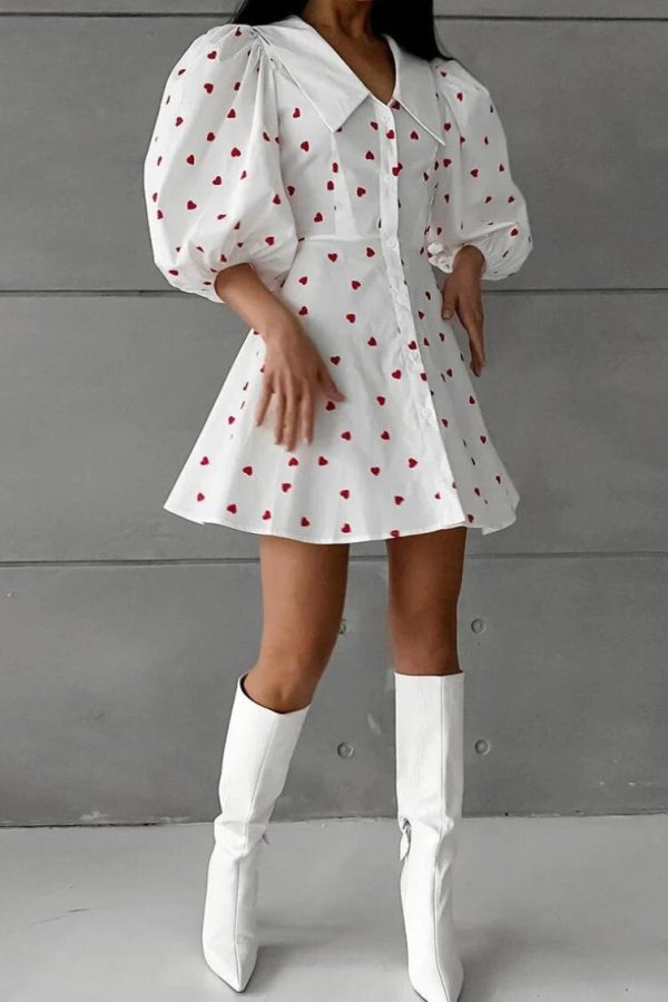 Puff Sleeve Mini Dress