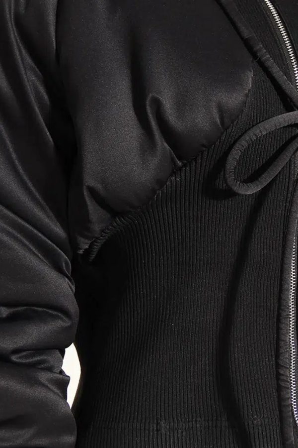 Puffer Corduroy Zip-Up Jacket