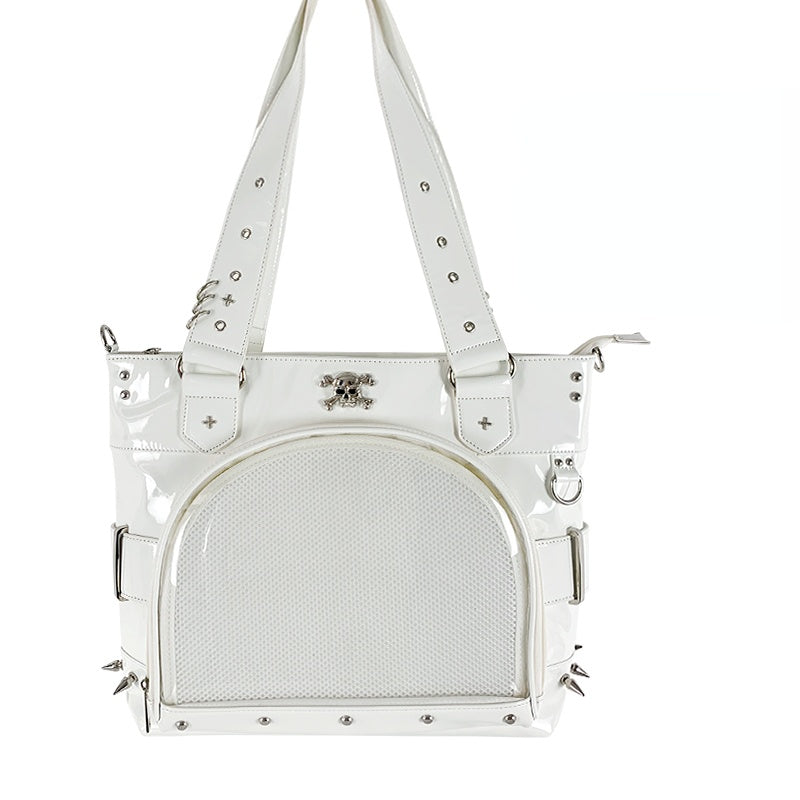 Punk Clear Doll Shoulder Bag Metal Skull Chain Lolita Totes