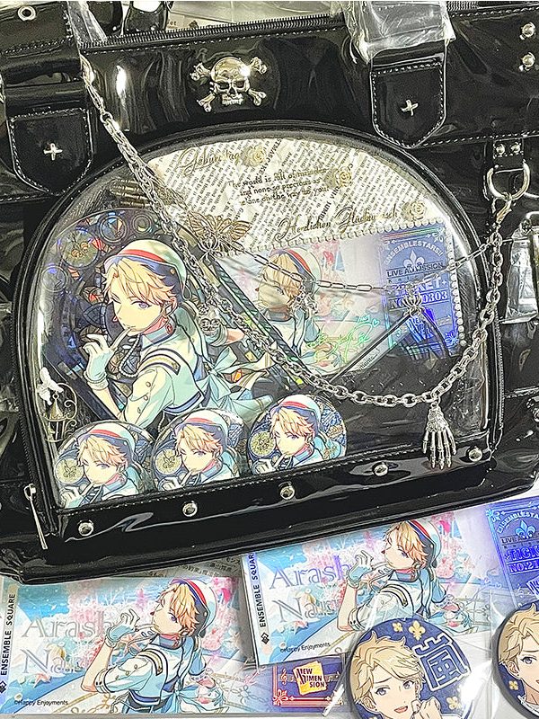 Punk Clear Doll Shoulder Bag Metal Skull Chain Lolita Totes