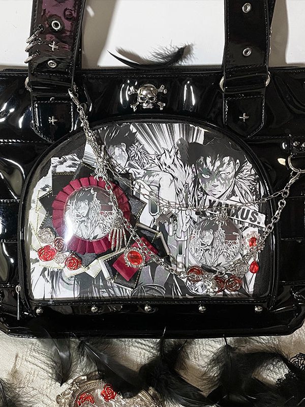 Punk Clear Doll Shoulder Bag Metal Skull Chain Lolita Totes
