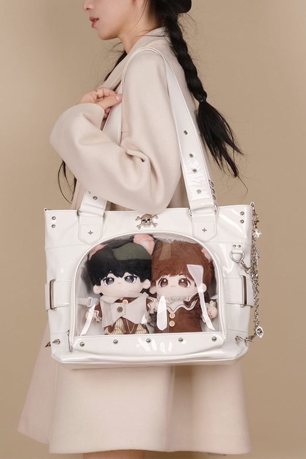 Punk Clear Doll Shoulder Bag Metal Skull Chain Lolita Totes