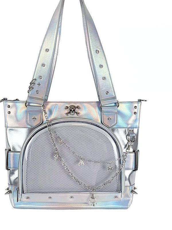Punk Clear Doll Shoulder Bag Metal Skull Chain Lolita Totes