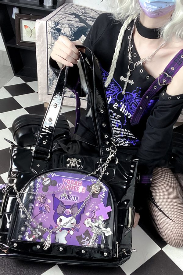 Punk Clear Doll Shoulder Bag Metal Skull Chain Lolita Totes