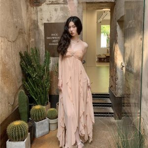 Pure Backless Chiffon Midi Dress