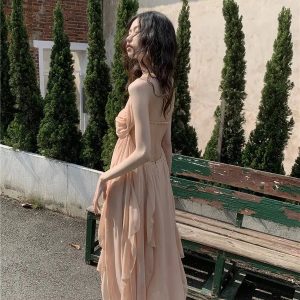 Pure Backless Chiffon Midi Dress