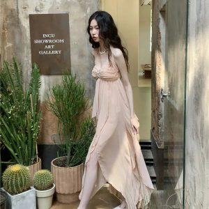 Pure Backless Chiffon Midi Dress