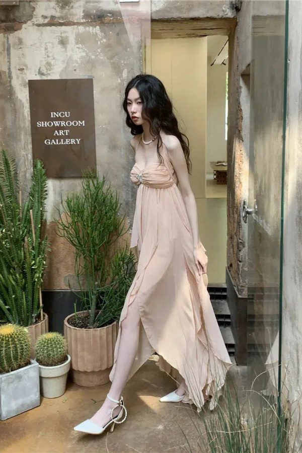 Pure Backless Chiffon Midi Dress