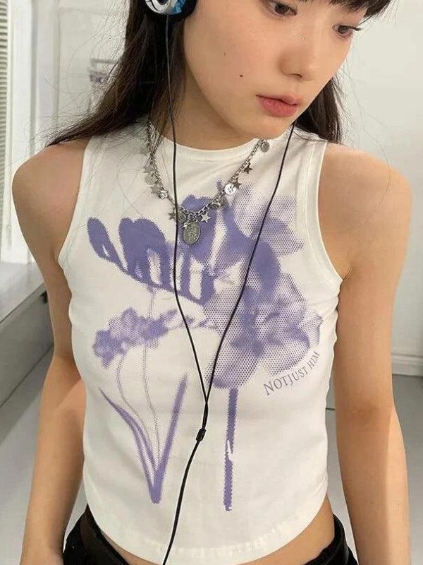Purple Flowers Tank Top