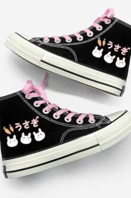 Rabbit & Carrot Lace Up Canvas Shoes