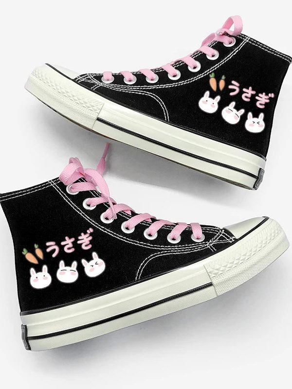 Rabbit & Carrot Lace Up Canvas Shoes