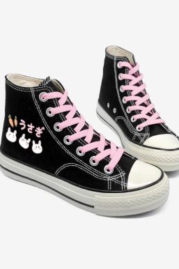 Rabbit & Carrot Lace Up Canvas Shoes