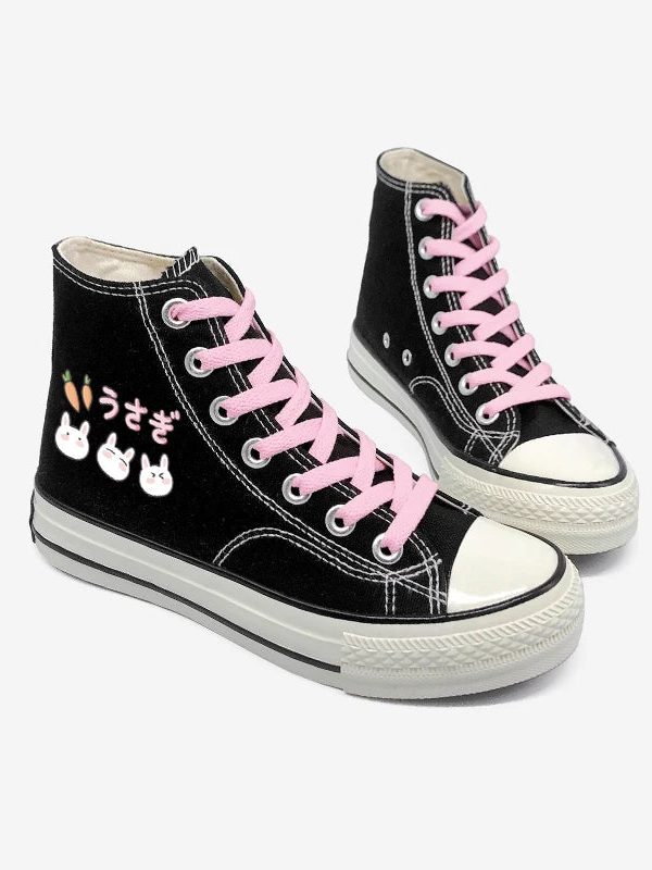 Rabbit & Carrot Lace Up Canvas Shoes