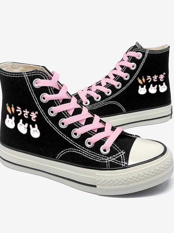 Rabbit & Carrot Lace Up Canvas Shoes