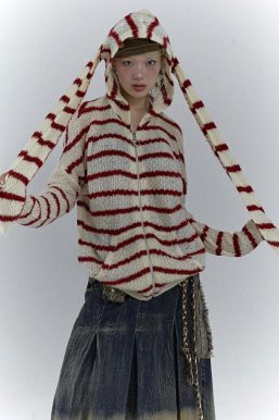 Rabbit Ears Hooded Cardigan Jacket