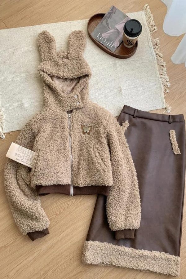 Rabbit Hood Teddy Two Piece Set