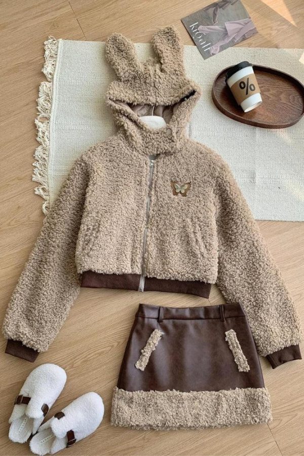 Rabbit Hood Teddy Two Piece Set