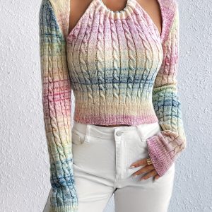 Rainbow Crochet Top