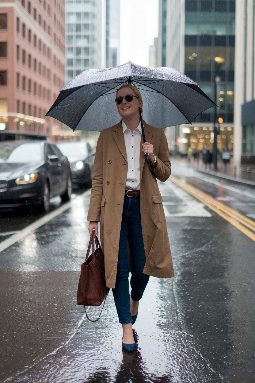 Rainy Day Outfit for Work: Chic and Functional Styles outfit idea