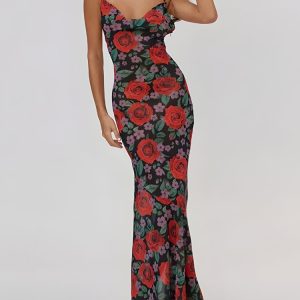 Red Rose Maxi Dress