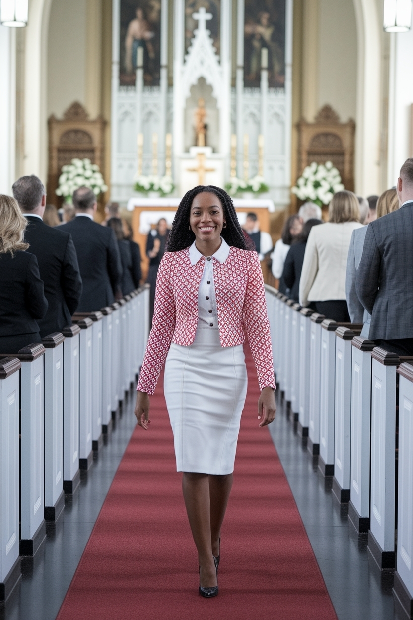 Red and White Outfit Black Women Church: Bold and Beautiful outfit idea