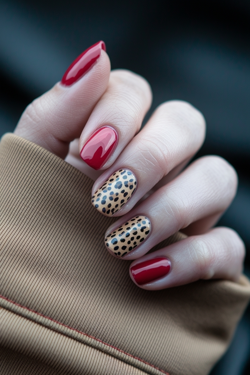 Red Nails with Cheetah Print: The Perfect Combo outfit idea